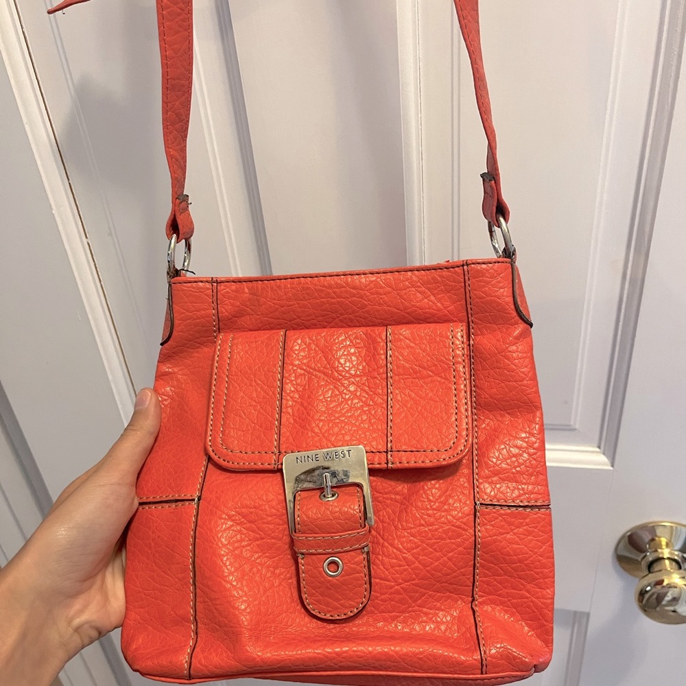 Nine West crossbody coral leather purse